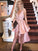 A-Line/Princess Spaghetti Straps Delaney Homecoming Dresses Satin Applique Sleeveless Asymmetrical Dresses