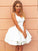 A-Line/Princess Sweetheart Sleeveless Micaela Satin Homecoming Dresses Short/Mini Dresses