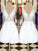 A-Line/Princess Sleeveless Bateau Lace Kaydence Homecoming Dresses Applique Short/Mini Dresses