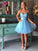 A-Line/Princess Sleeveless Homecoming Dresses Jadyn Sweetheart Net Beading Short/Mini Dresses