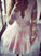 A-Line/Princess V-Neck Anna Homecoming Dresses Lace Long Sleeves Short/Mini Dresses