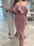 Trumpet/Mermaid Elastic Woven Haleigh Homecoming Dresses Satin Ruffles Strapless Sleeveless Tea-Length
