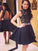 Carina Lace Homecoming Dresses A-Line/Princess Sleeveless High Neck Taffeta Short/Mini Dresses