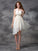 A-Line/Princess Halter Sequin Homecoming Dresses Cocktail Luna Chiffon Sleeveless High Low Dresses