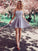 Kaleigh Homecoming Dresses Satin A-Line/Princess Ruffles Strapless Sleeveless Short/Mini Dresses