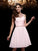A-Line/Princess Scoop Chiffon Malia Homecoming Dresses Beading Sleeveless Short Dresses