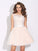 A-Line/Princess Bateau Ruffles Short Sleeves Short Net Dresses Homecoming Dresses Taniyah