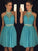 A-Line/Princess Sleeveless Halter Short/Mini Makena Homecoming Dresses Chiffon Beading Dresses