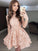 A-Line/Princess Scoop Sleeveless Short/Mini Whitney Homecoming Dresses Lace Dresses