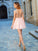 A-Line/Princess Scoop Net Short Sleeves Beading Short/Mini Homecoming Dresses Lucile Dresses