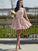 A-Line/Princess Scoop Sleeveless Homecoming Dresses Chiffon Tia Applique Short/Mini Dresses
