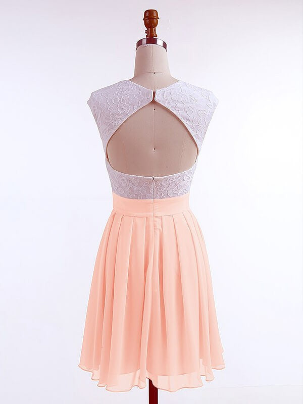 Lace Dana Homecoming Dresses Chiffon A-Line/Princess Jewel Sleeveless Short/Mini Dresses
