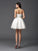 A-Line/Princess Sweetheart Beading Sleeveless Short Dresses Brielle Satin Homecoming Dresses