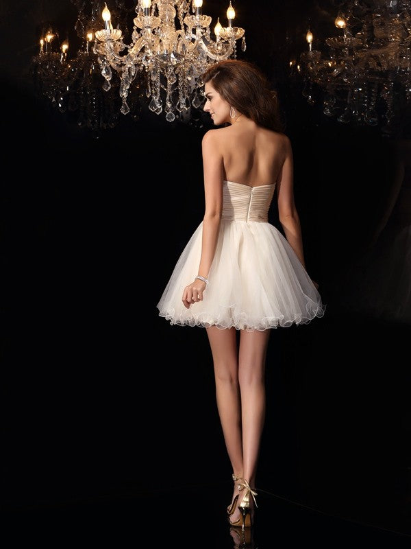 A-Line/Princess Sweetheart Beading Sadie Chiffon Homecoming Dresses Cocktail Sleeveless Short Dresses