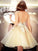 A-Line/Princess Scoop Sleeveless Homecoming Dresses Giuliana Applique Short/Mini Organza Dresses
