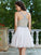 A-Line/Princess Straps Sleeveless Rhinestone Short/Mini Chiffon Homecoming Dresses Lillie Dresses