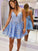 A-Line/Princess Tulle Spaghetti Alyson Homecoming Dresses Straps Sleeveless Applique Short/Mini