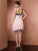 Kaylyn Homecoming Dresses Chiffon A-Line/Princess One-Shoulder Sleeveless Hand-Made Flower Short