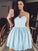 A-Line/Princess Sweetheart Short/Mini Lace Homecoming Dresses Satin Tessa Dresses