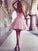 A-Line/Princess Sweetheart Ruffles Sleeveless Short/Mini Dresses Melina Homecoming Dresses Satin
