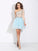 A-Line/Princess Satin Meadow Homecoming Dresses One-Shoulder Beading Long Sleeves Short Elastic Woven Dresses