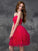 A-Line/Princess Sweetheart Beading Satin Sandy Homecoming Dresses Cocktail Sleeveless Short Dresses