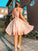 A-Line/Princess Tulle Applique Aubrie Homecoming Dresses Off-The-Shoulder Sleeveless Short/Mini Dresses